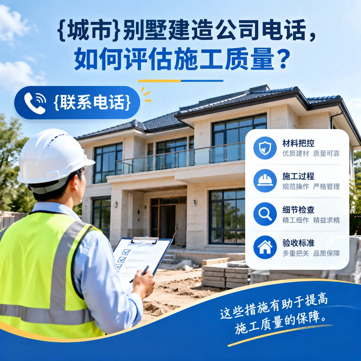 平塘别墅建造公司电话,如何评估施工质量?