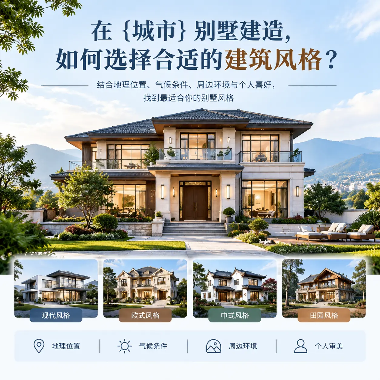 在 平塘 别墅建造,如何选择合适的建筑风格?